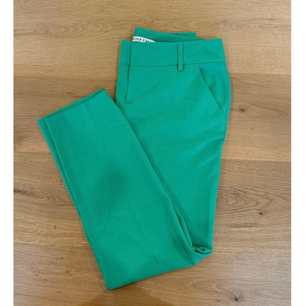 Alice + Olivia Kelly Green Ankle Pants Trousers Size 2 Cropped Slacks⁠